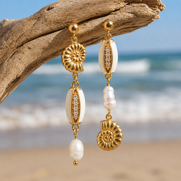 Boucles d'oreilles Asymétriques Caury — Cauri & Ammonite