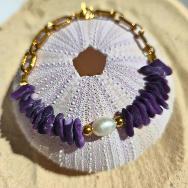 Bracelet Miss Purple — Piquants d'Oursin Tortue Violet