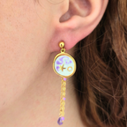 Boucles d'oreilles Asymétriques Coralia — Corail Violet & Émail