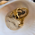Bague Séval de Mer — Hippocampe & Résine Dorée