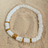 Bracelet Lina — Coquillage Blanc & Rondelles Dorées