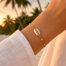 Bracelet Caury — Cauri Serti & Micro-Perles Dorées