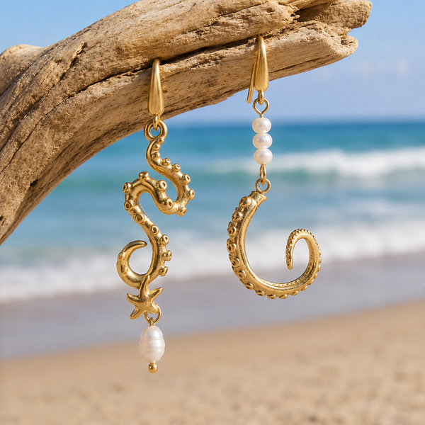 Boucles d'oreilles Ourite — Tentacules & Perles d'Eau Douce