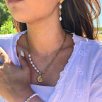 Boucles d'oreilles Ursula — Ammonite & Perles d'Eau Douce