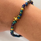 Bracelet Emma — Perles Irisées Abalone & Étoile de Mer