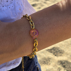 Bracelet Sweety — Perle Bonbon & Chaîne Dorée