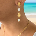 Boucles d'oreilles Ursula — Ammonite & Perles d'Eau Douce