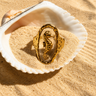 Bague Séval de Mer — Hippocampe & Résine Dorée