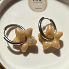Boucles d'oreilles Sandy — Résine Sable Île Maurice